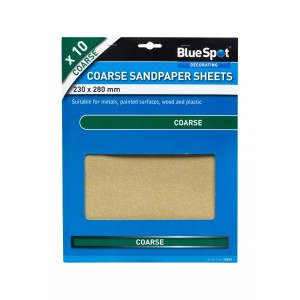 BlueSpot Coarse Sandpaper Sheets (10 Pack)