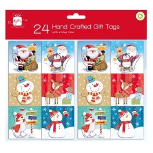 Chritsmas Hand Crafted Novelty Gift Tags (24 Pack)