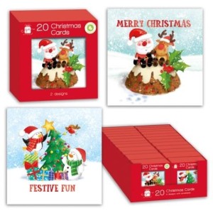 Christmas Mini Square Cards (20 Pack)