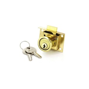 Securit S1678 Brass Plated Drawer Lock 50mm