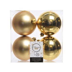 Christmas Shatterproof Baubles 10cm (4 Pack) Gold