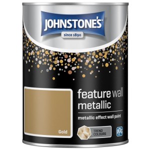 Johnstones Feature Wall Paint 1.25L Metallic Gold