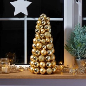 Christmas Bauble Tree Champagne/Gold 33cm