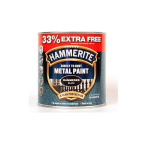 Hammerite Metal Paint 750ml Hammered Black ( +33% Extra)