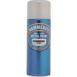 Hammerite Metal Spray Paint 400ml Hammered Silver
