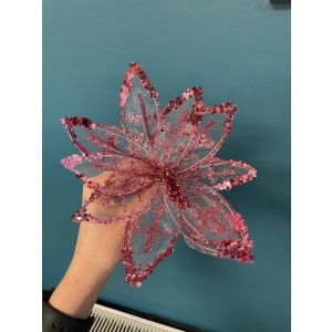 Christmas Starburst Flower 20cm Pink