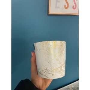 Cement Cacti Pot Marbled Gold & White 10cm