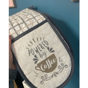 Country Club Double Oven Glove - Coffee Design