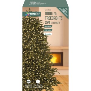 Christmas 1000 Treebrights 25m Warm White - Green Cable