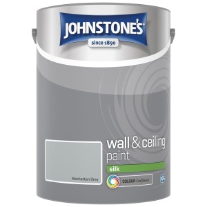 Johnstones Vinyl Emulsion Paint 5L Manhattan Grey Silk