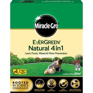 Evergreen Natural 4 in 1 Weed, Feed & Moss Killer 85m2