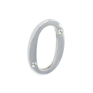 Securit S2960 Chrome Plated Numeral 0 75mm