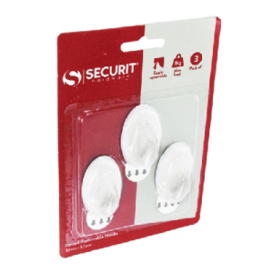 S6467 Securit Removable Oval Hooks White 30mm x 50mm (3 Pack)