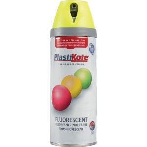 PlastiKote Spray Paint 400ml Fluorescent Yellow