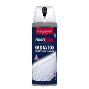 PlastiKote Radiator Spray Paint 400ml White Gloss