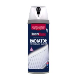 PlastiKote Radiator Spray Paint 400ml White Satin