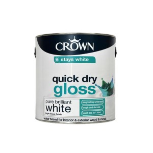 Crown Quick Dry Gloss Paint 750ml Pure Brilliant White