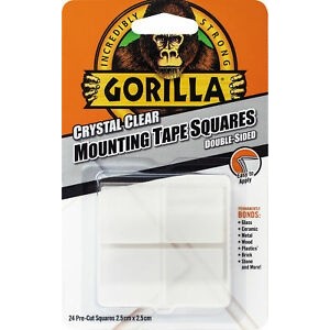 Gorilla Crystal Clear Mounting Tape Squares 