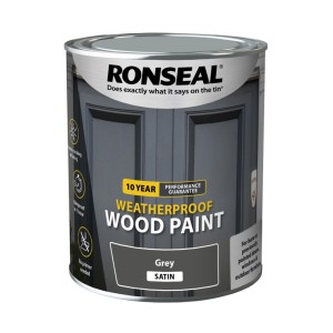 Ronseal 10 year Weatherproof  Wood Paint Grey Satin 2.5L