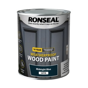 Ronseal 10 Year Weatherproof  Wood Paint Midnight Blue Satin 750ml