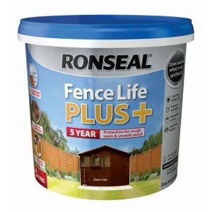 Ronseal Fence Life Plus + 5L Dark Oak