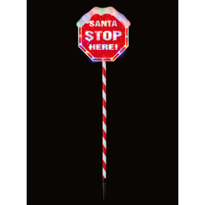 Christmas Santa Stop Sign 1.1m Multicolour