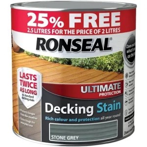 Ronseal Ultimate Protection Decking Stain 2L ( +25% Extra) Stone Grey