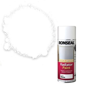 Ronseal Quick Dry Radiator Spray Paint 400ml White Gloss