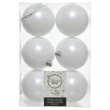 Christmas Shatterproof Baubles (6 Pack) White