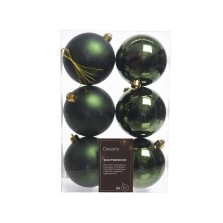 Christmas 6 Pack Shatterproof Baubles Pine Green (8cm)