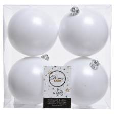 Christmas Shatterproof Baubles (4 Pack) White
