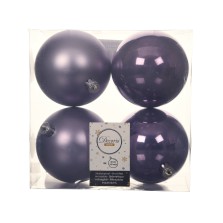 Christmas Shatterproof Baubles 10cm (4 Pack) Lilac