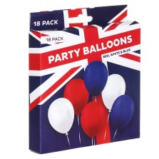 Union Jack Party Balloons (18 Pack) - Queens Platinum Jubilee