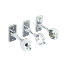 Securit S5553 Chrome Plated 1 Centre & 2 End Brackets 19mm