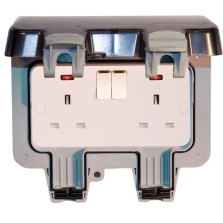 Lyvia 2 Gang Outdoor Switched Socket