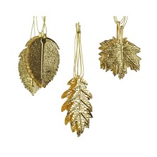 Christmas Assorted Hanging Leaf (4 Pack) Gold