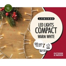 Christmas Compact Lights (500) Warm White - Clear Cable