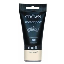 Crown Testerpot Matt Ivory Cream Emulsion 40ml