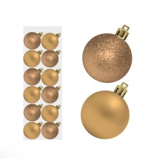 Christmas Mini Mixed Baubles 3cm (12 Pack) Champagne