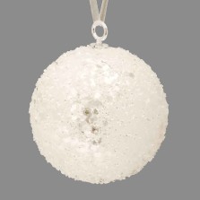 Christmas Large Sequin Bauble White 15cm 
