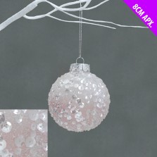 Christmas Ombre Frost Bauble Blush Pink