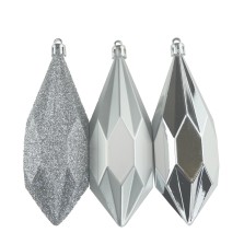Christmas Geometric Drops (3 Pack) Silver