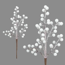 Christmas White Berry Frost Pick 36cm