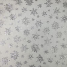 Christmas Sheer Snowflake Table Cover Silver