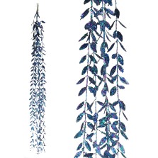 Christmas Trailing Glitter Leaves 36cm - Navy Blue