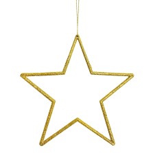 Christmas Glitter Star Tree Decoration Gold 17.5cm