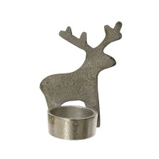 Christmas Reindeer Tealight Holder Silver