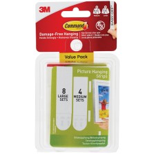 Command Picture Hanging Strips (8 Large & 4 Medium) 