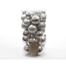 Christmas Baubles (30 Assorted) Silver