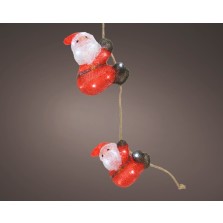 Christmas Acrylic Light Up Santa on Rope (Cool White)